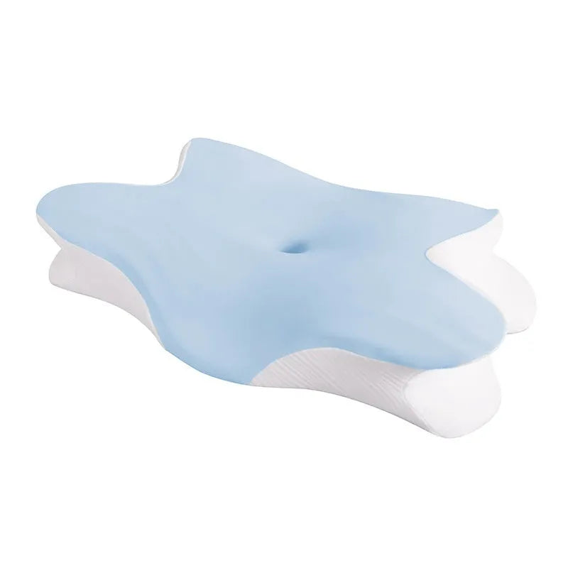 Dedicated Sleep Home slow rebound memory foam contour neck pillow in budding green colour, 62x42x11x13cm