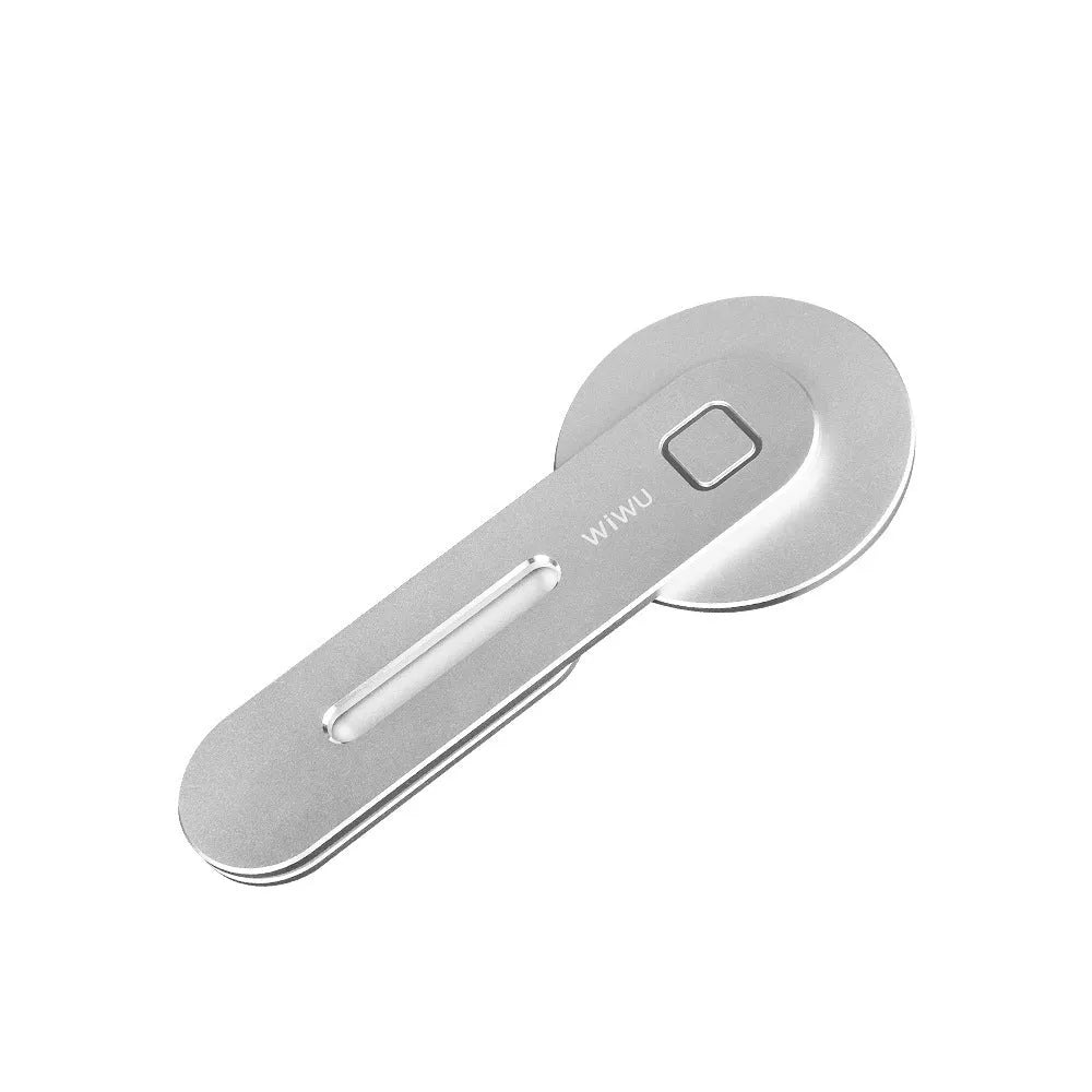 Silver aluminium alloy wireless charging stand for desktop with phone and laptop extension bracket