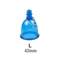 Blue silicone men's physical stretch exerciser showing S, M, L size options.