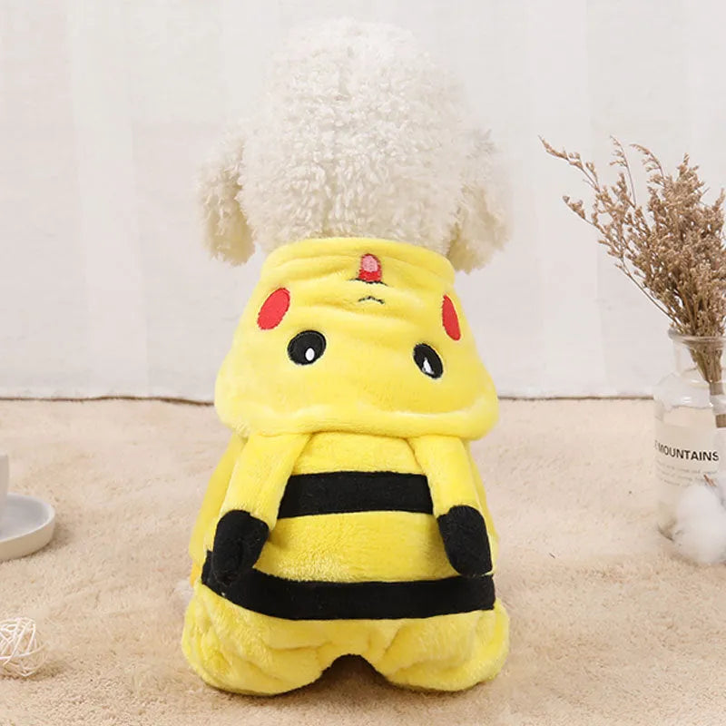 Fleece cat coat with cartoon cosplay hoodie design in autumn winter colours