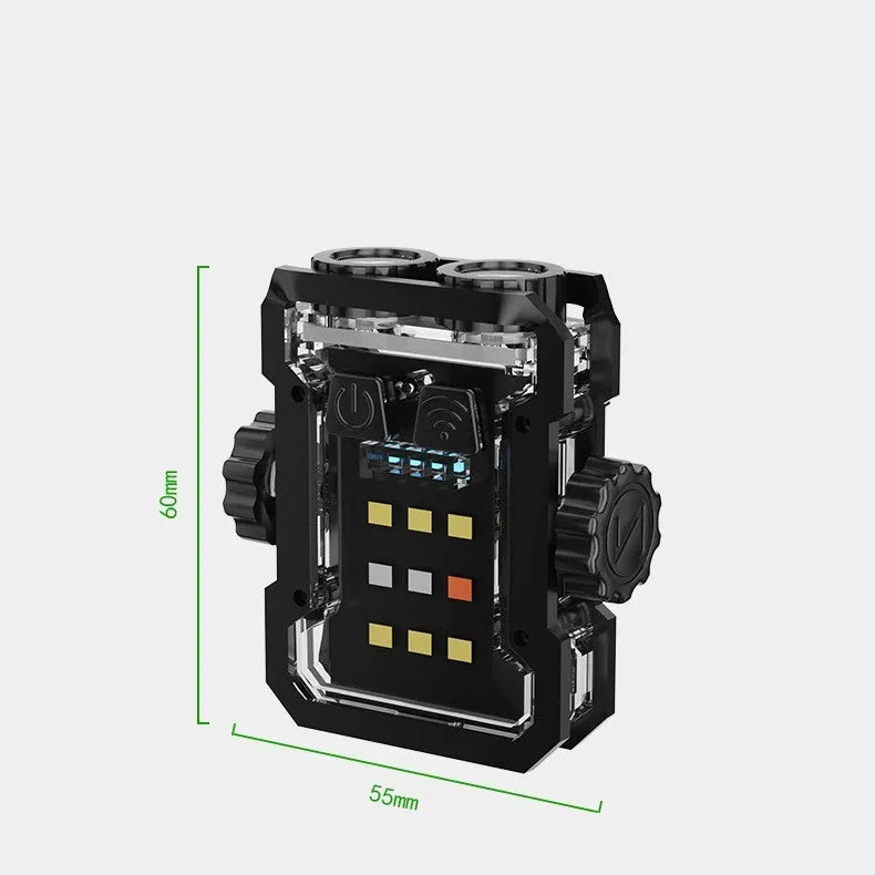 Black aluminium alloy keychain flashlight with Type-C charging port