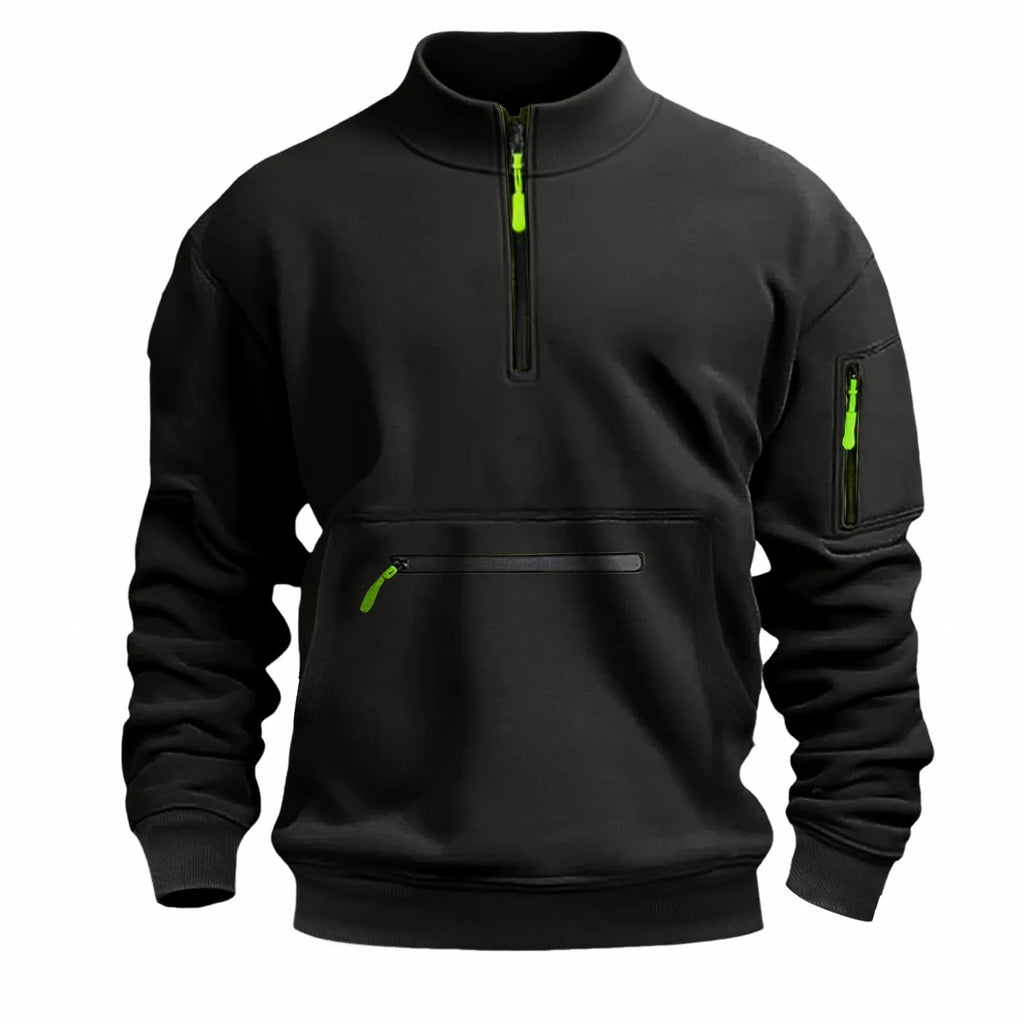 Men's stand collar zipper fleece sweater in eight colour options, polyester fibre casual pullover