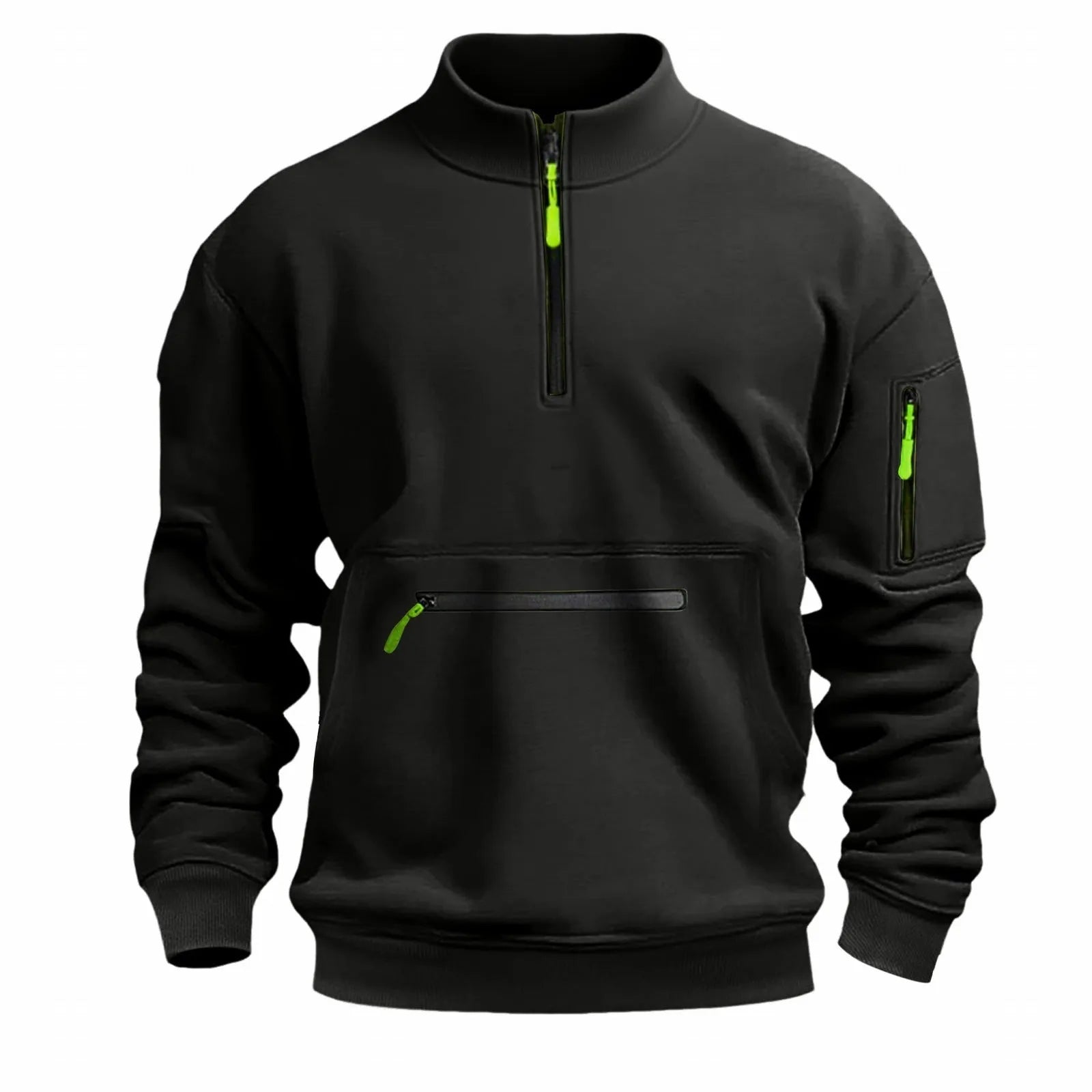 Men's stand collar zipper fleece sweater in eight colour options, polyester fibre casual pullover