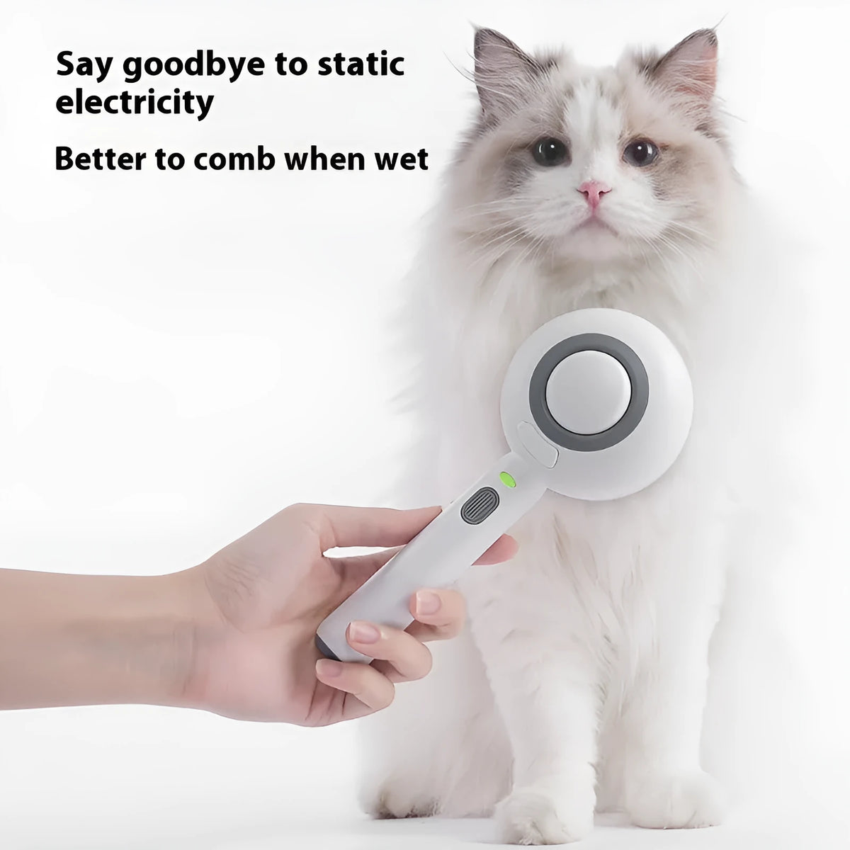 Lollipop spray comb for cats in white, purple or pink with two soft essence refills