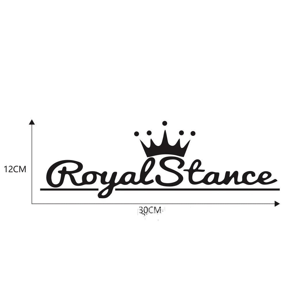 Reflective crown car sticker on vehicle window showing PET vinyl material and waterproof adhesive backing
