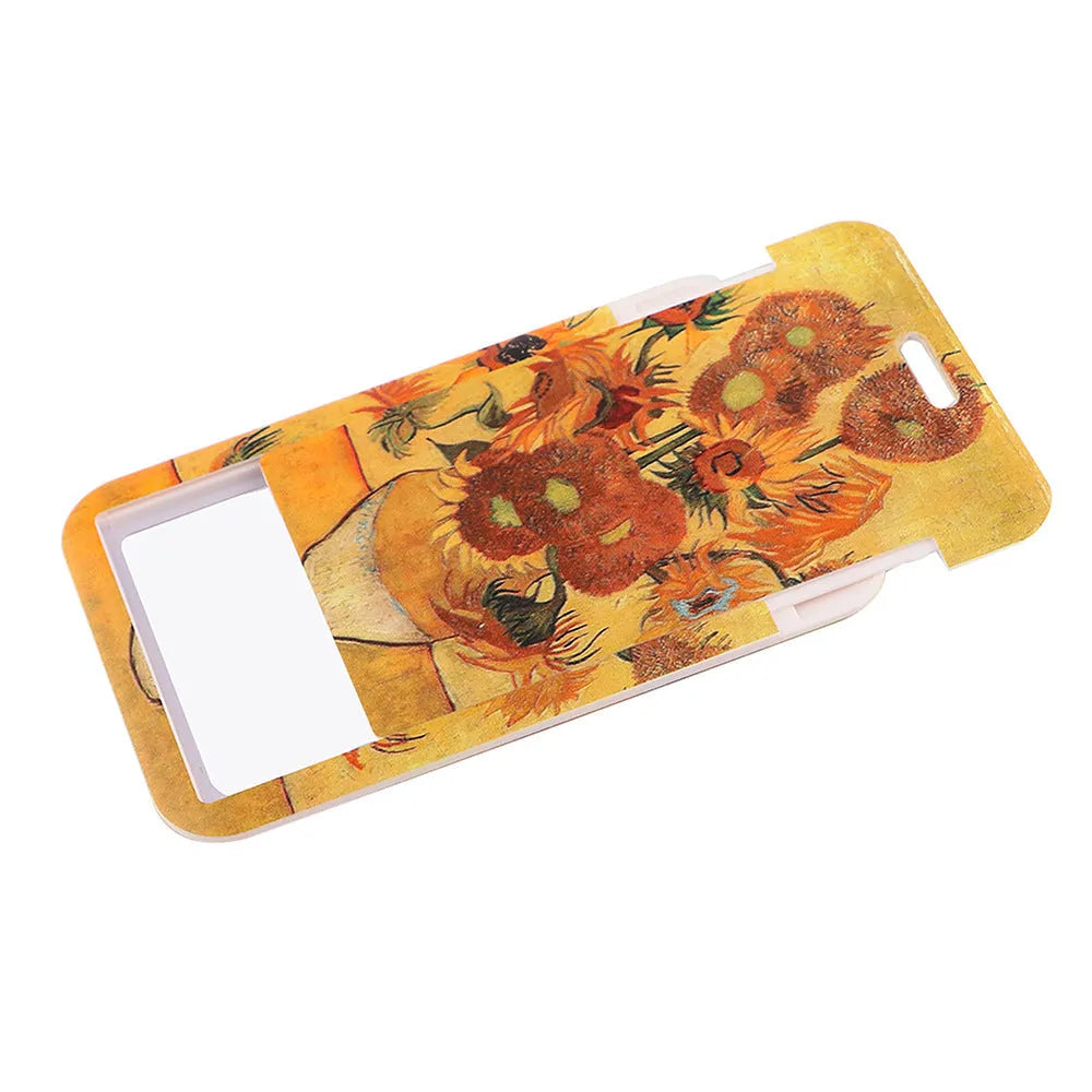 Van Gogh Starry Night sunflower mobile phone lanyard and metal card holder combination with modern simplicity style
