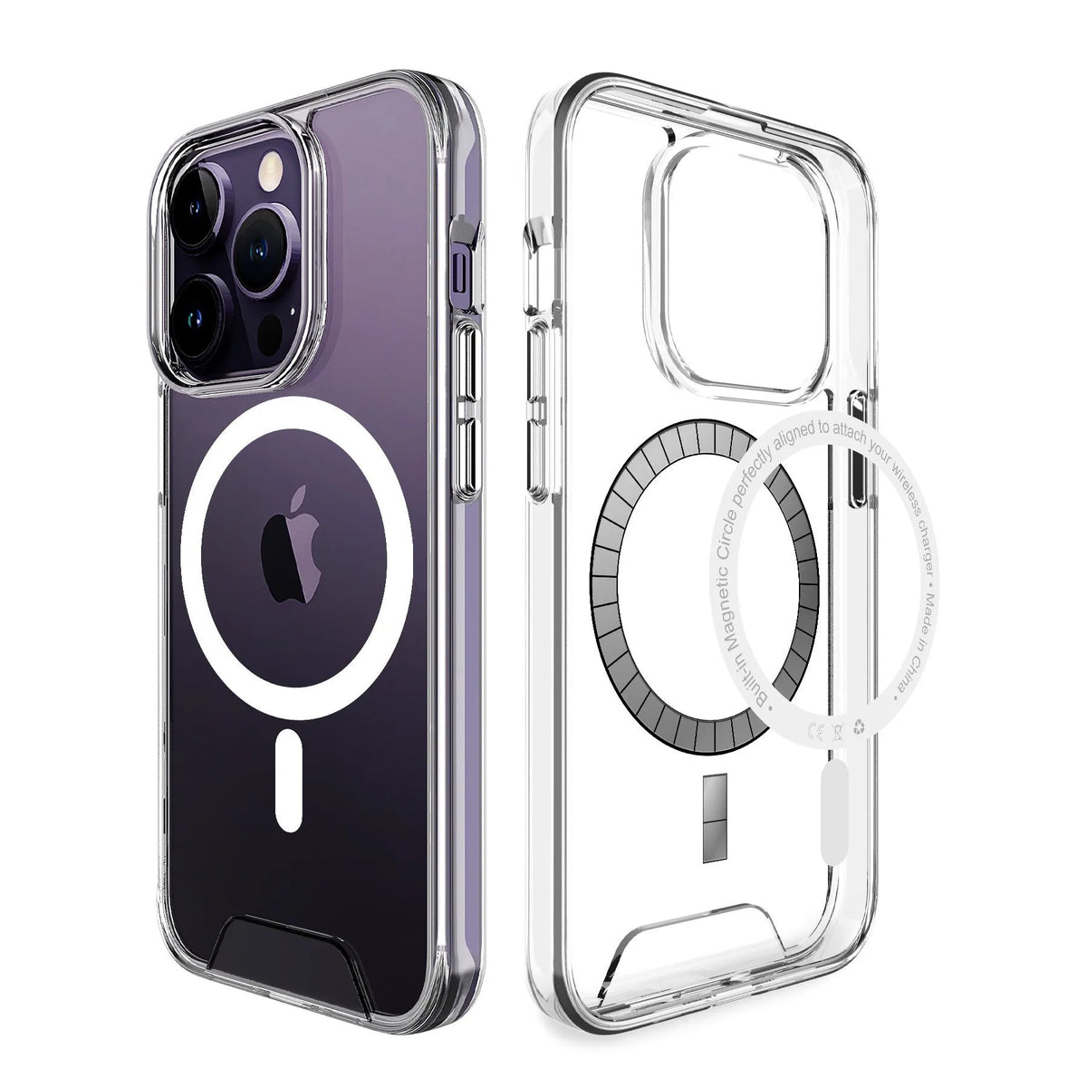 Transparent magnetic acrylic phone case for Apple iPhone with shockproof and anti-fingerprint features
