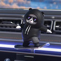 Mobile bear car decoration alloy cartoon moving bear ornament in Cherry Blossom Pink on car dashboard