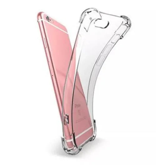 Transparent shockproof TPU iPhone case shown on an iPhone 12 Pro Max.