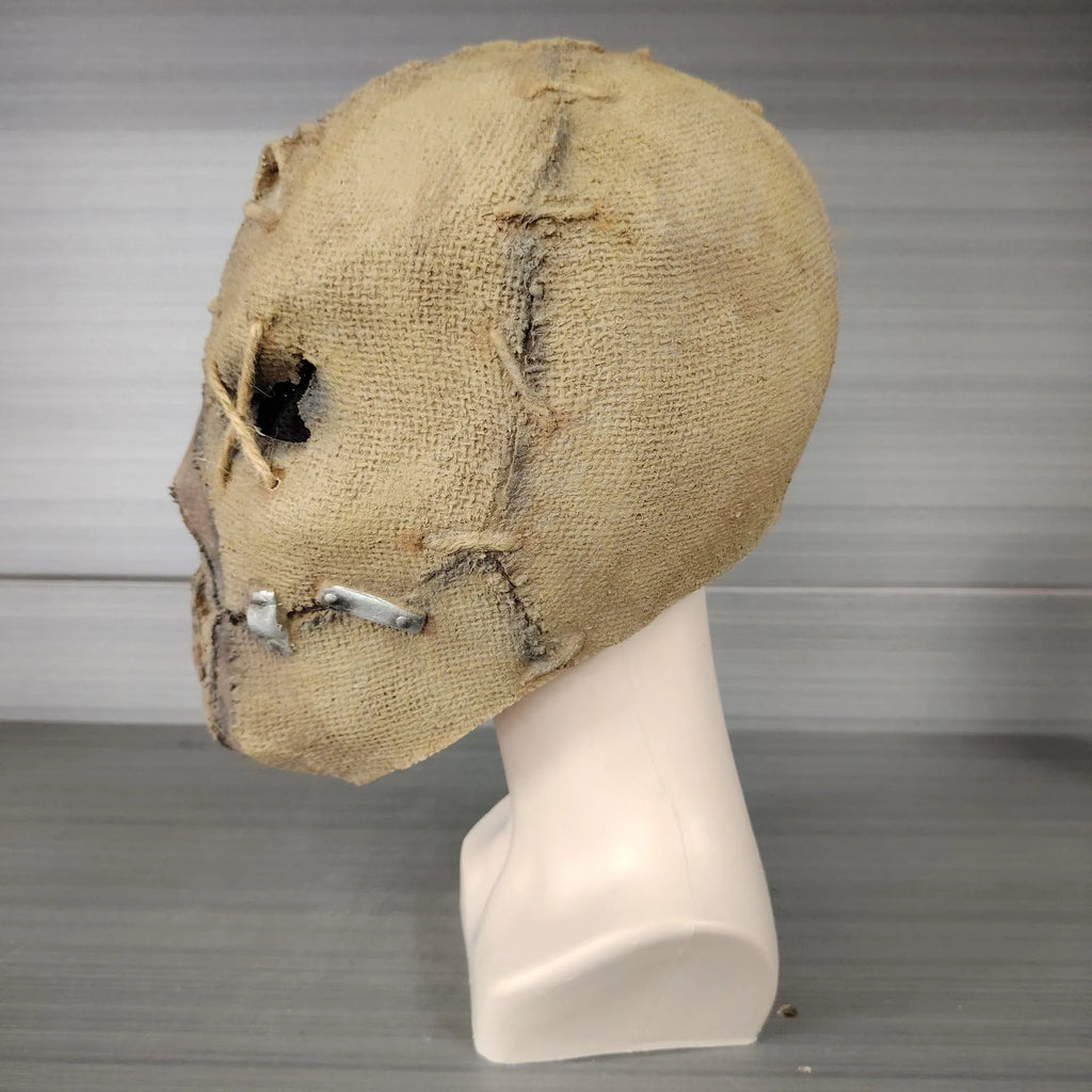 Latex scar skull horror mask for Halloween costumes measuring 31cm tall with full head coverage