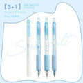 Four ice cream sponge press calligraphy pens with 0.5mm tips and double heads.