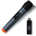 Black ZANSONG V12 wired dynamic handheld microphone with USB receiver and audio cable.