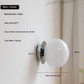 French retro cream magic bean wall lamp with wrought iron and glass, 18cm diameter, E27 base, for background wall