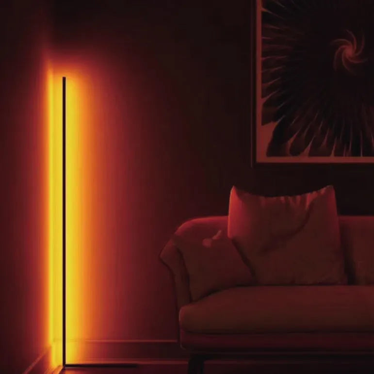 Black Symphony RGB floor lamp with aluminium body and silicone shade