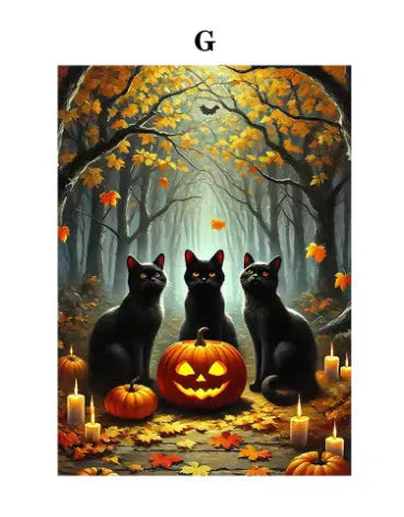Halloween canvas print pumpkin ghost tea party modern simple frameless 40x50cm