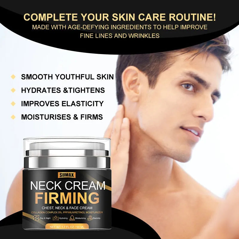 Men's Push Body Care Neck Cream 50ml tube, standard specification for daily use
