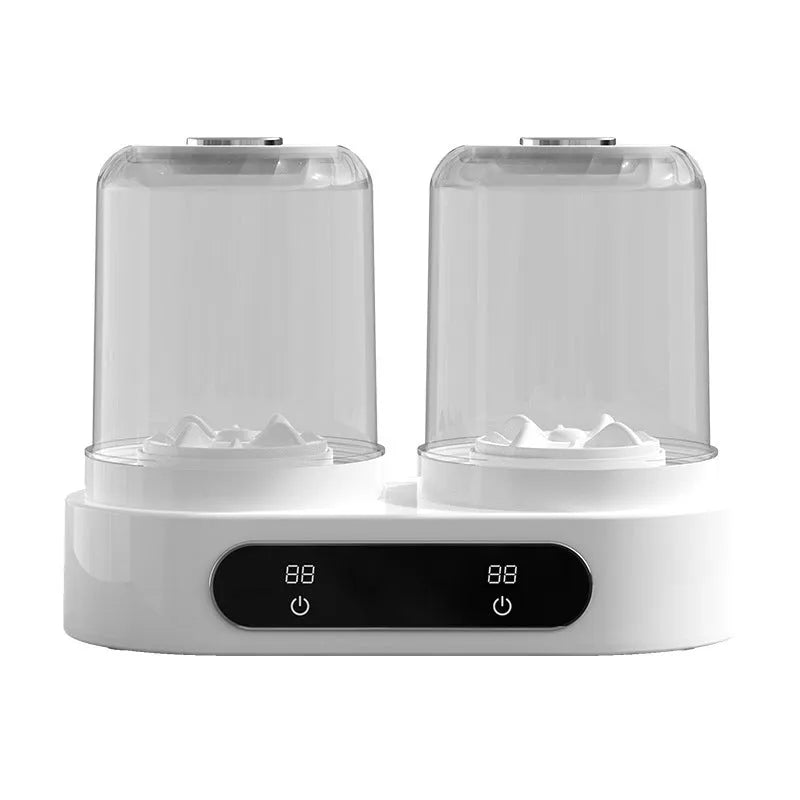 White plastic double bucket mini washing machine with USB cable for portable laundry.