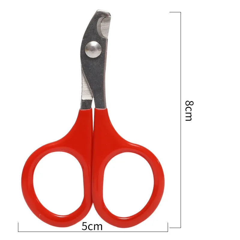Pet nail clippers with stainless steel blades and coloured non-slip handles