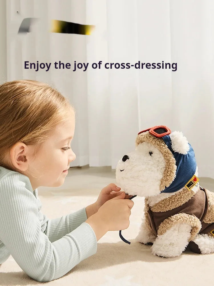 West Highland plush puppy dog soft toy in a gift set with two clothing items and PP cotton filling