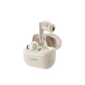 True wireless Bluetooth headset in black and yellow with dual noise-reduction sports earplugs