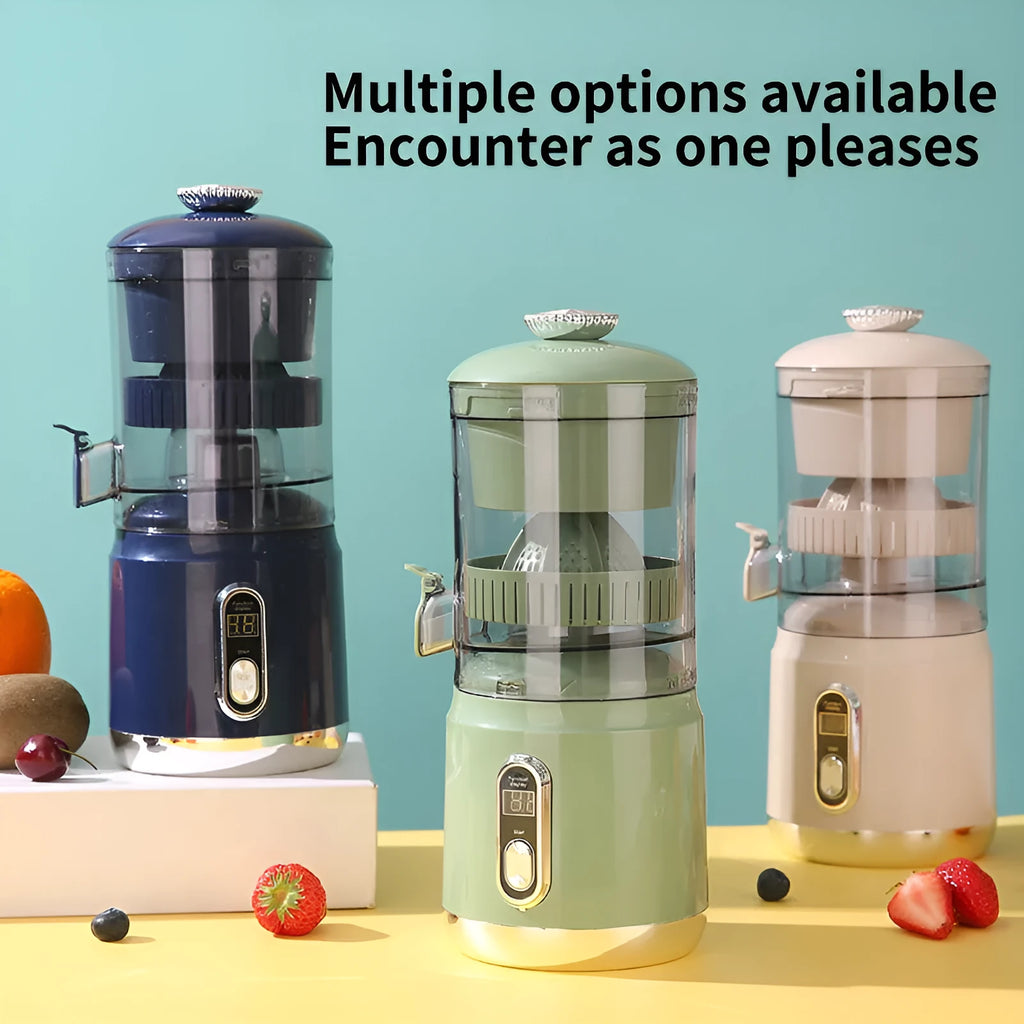Portable multifunctional electric juicer in beige with 600ml ABS body and slag juice separation