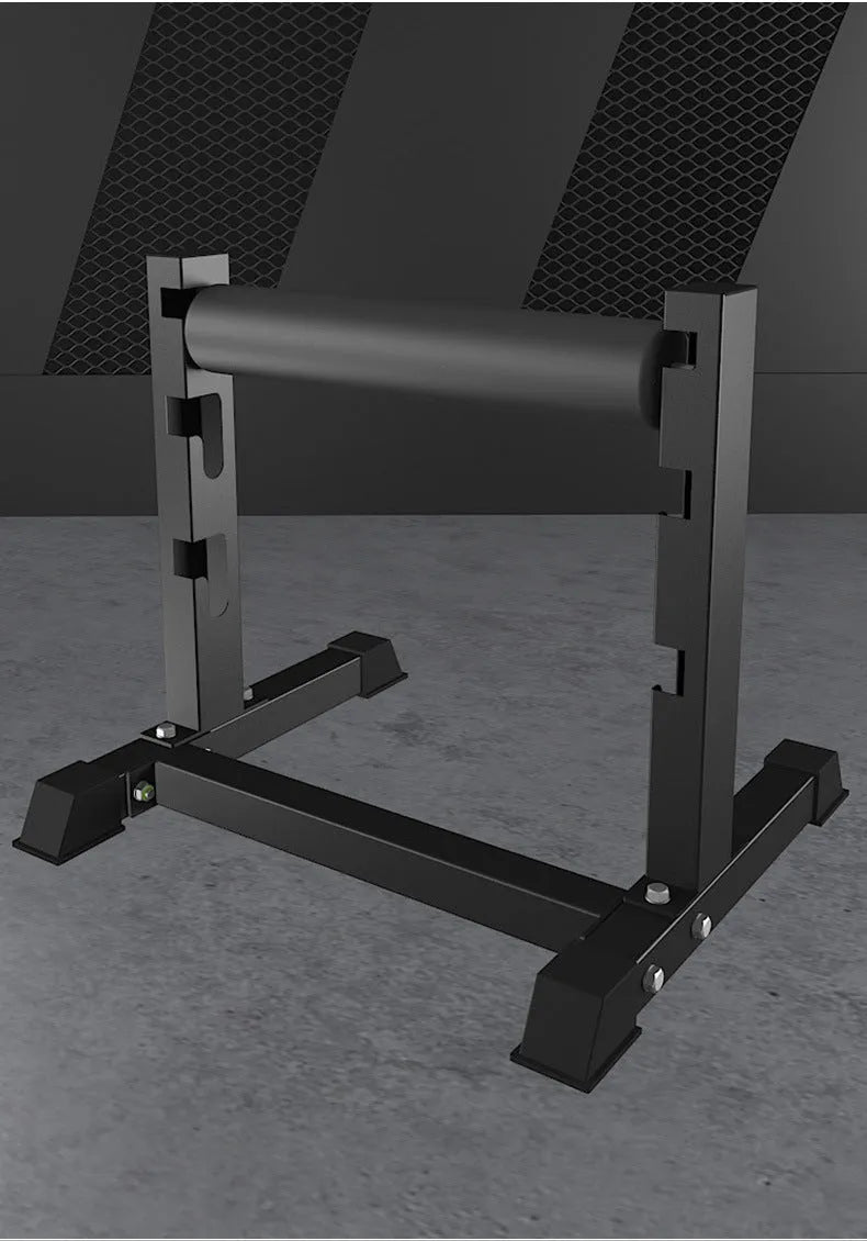 Black steel leg press trainer with split leg squat training frame, Type B fitness equipment