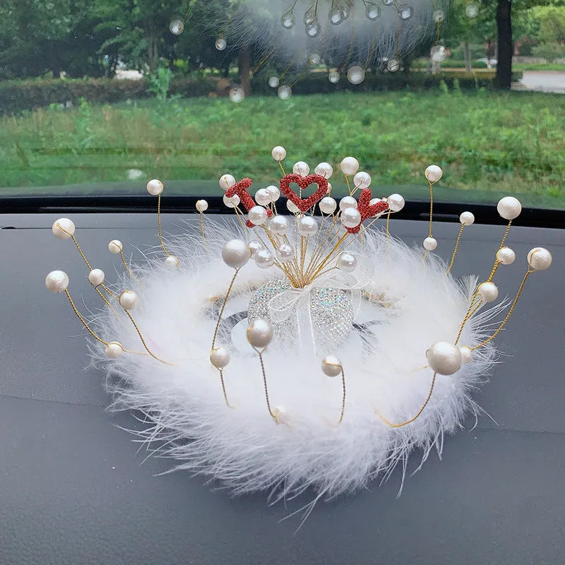 Clay car decoration ornament with diamond star design for vehicle centre console