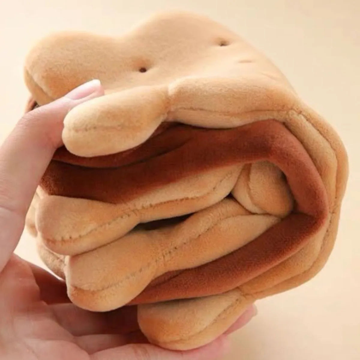 Sandwich biscuit plush pencil bag in cartoon style for pen storage