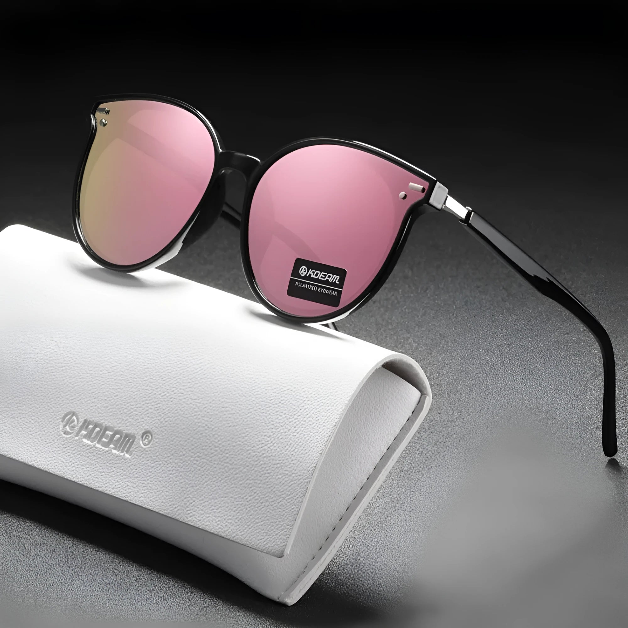 Cat eye large frame polarized UV protection sun glasses for women in colour options C1 to C6