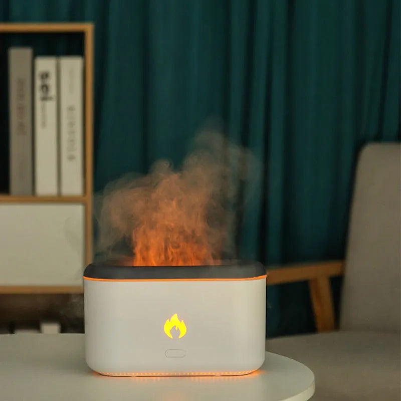 3D flame humidifier 300ml ultrasonic aroma diffuser Black White USB Type-C