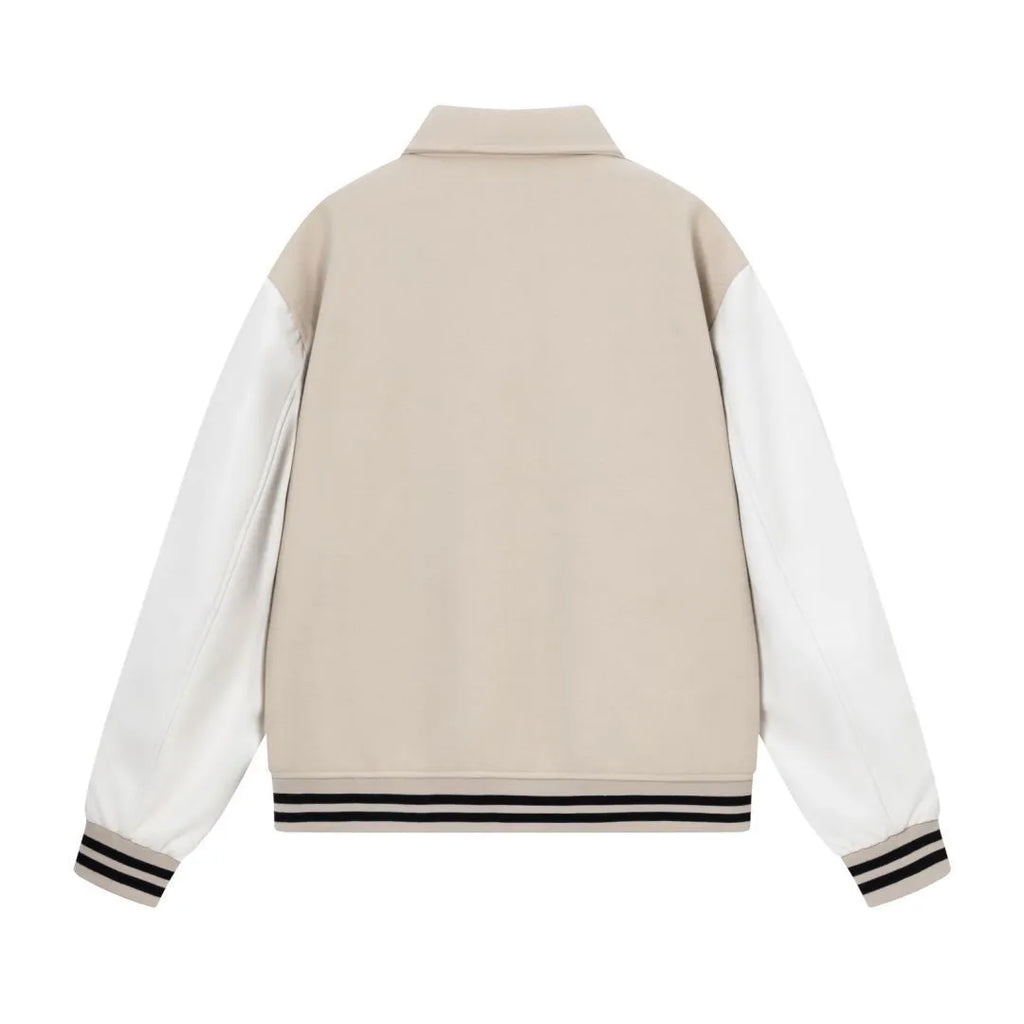 Women's bone embroidered woolen jacket in apricot colour for autumn and winter wear