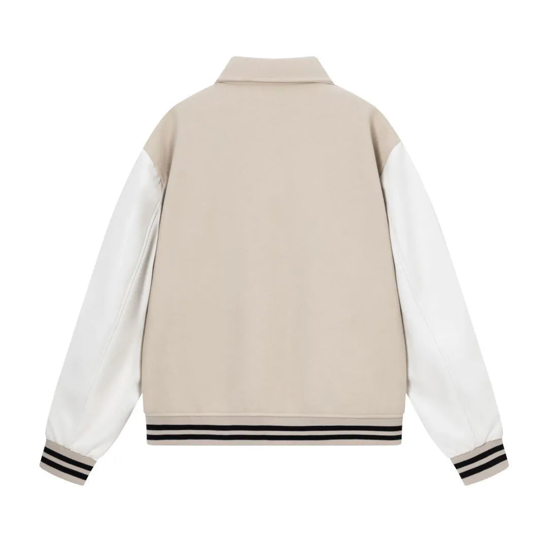 Women's bone embroidered woolen jacket in apricot colour for autumn and winter wear
