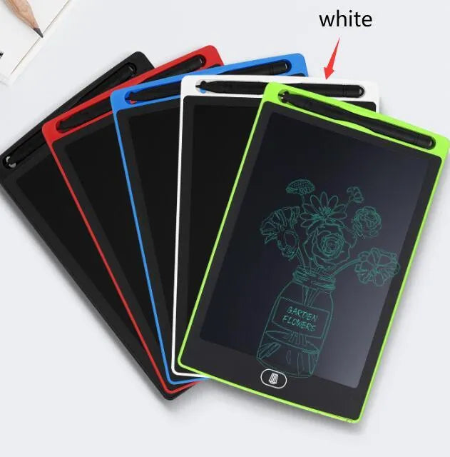 Plastic electronic drawing board for teenagers in black white red green colour options