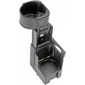 Black plastic Mercedes-Benz cup holder bracket with OEM part number 2116800014.