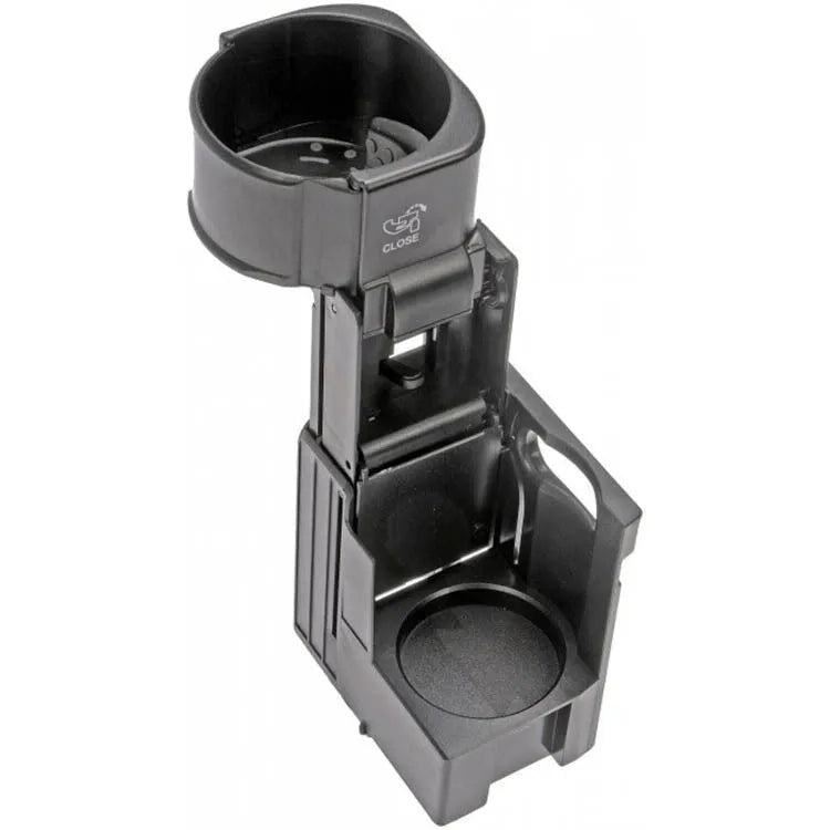 Black plastic Mercedes-Benz cup holder bracket with OEM part number 2116800014.