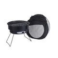 Small folding round portable ice stove barbecue grill with mesh and legs for outdoor use