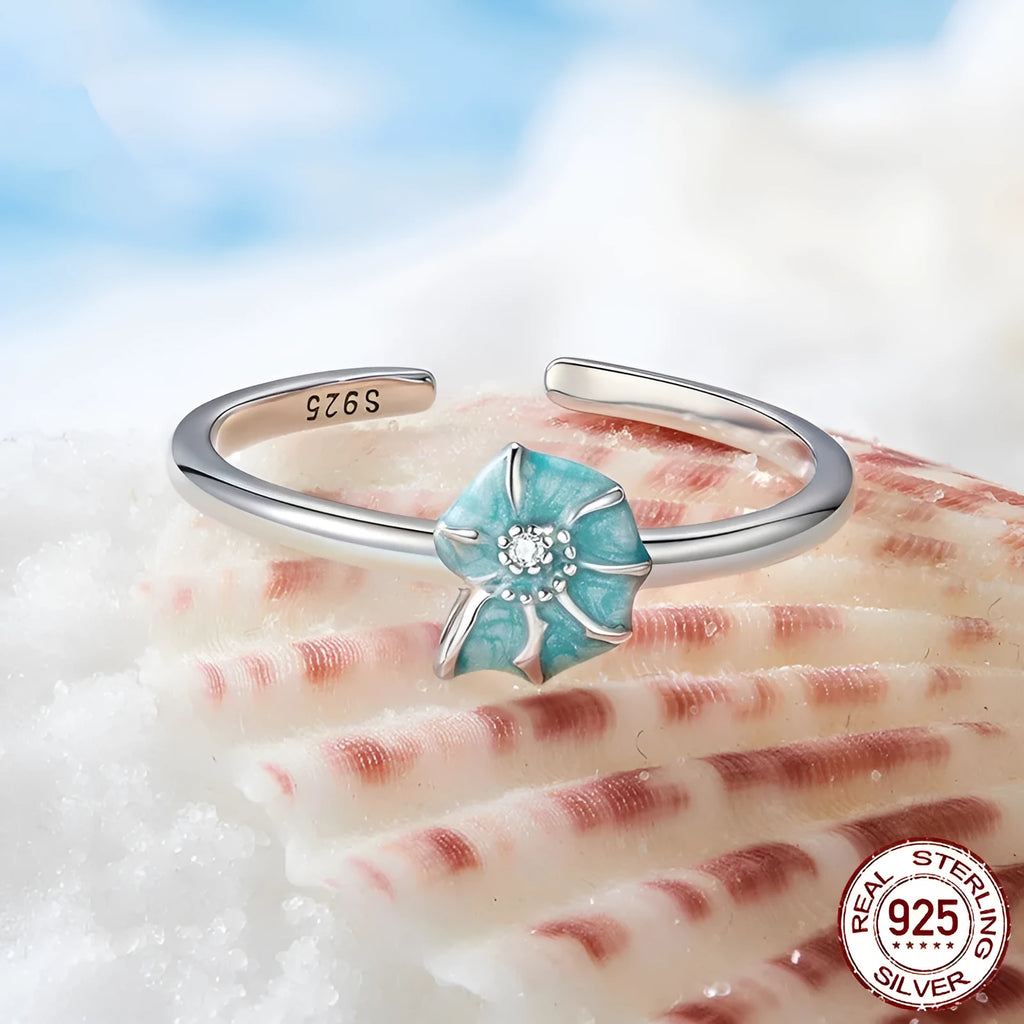 Silver conch open ring for women with electroplated finish in BSR672-E colour