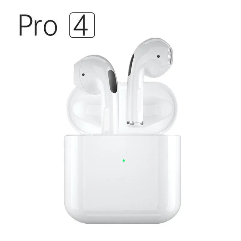 Pro4 Black and White wireless sports Bluetooth headset with in-ear design.
