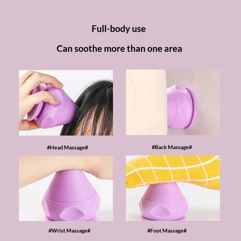 Fitness Meridian silicone massage ball 32x75mm in pink on a light surface