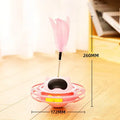 Pink cat toy tumbler turntable measuring 17cm by 10cm for self-play
