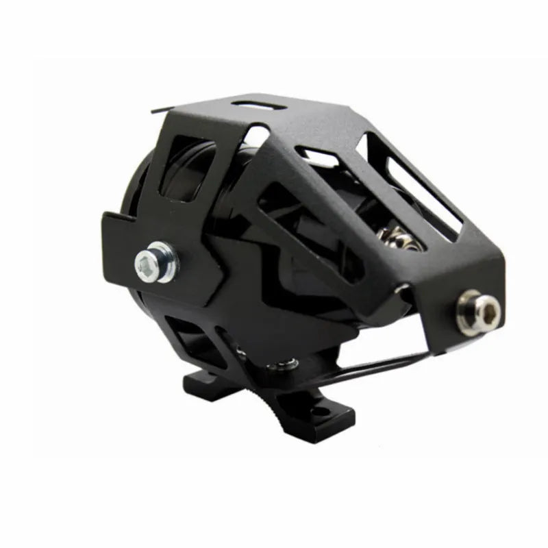 Black plastic motorcycle LED spotlight 125W 12x8cm universal fit fog light