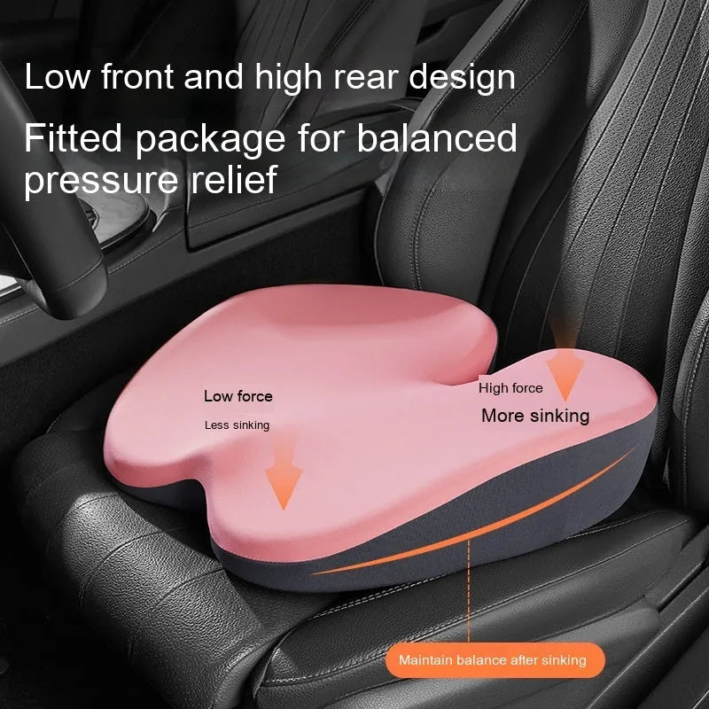 Car seat cushion and separate lumbar support cushion set in a choice of colours