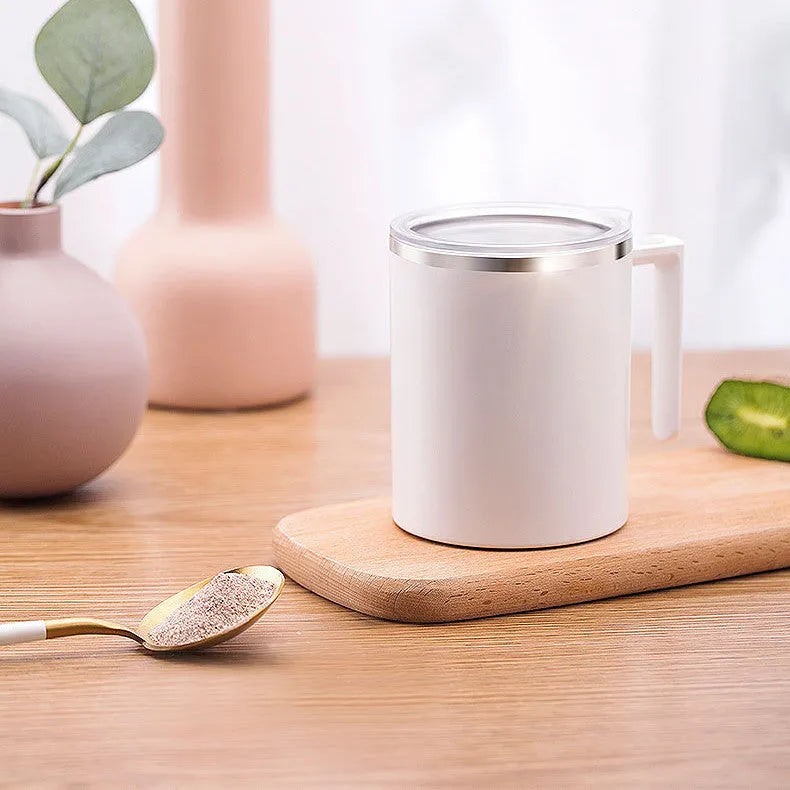 Automatic stirring coffee cup with magnetic mixing technology and rechargeable battery in 360ml capacity