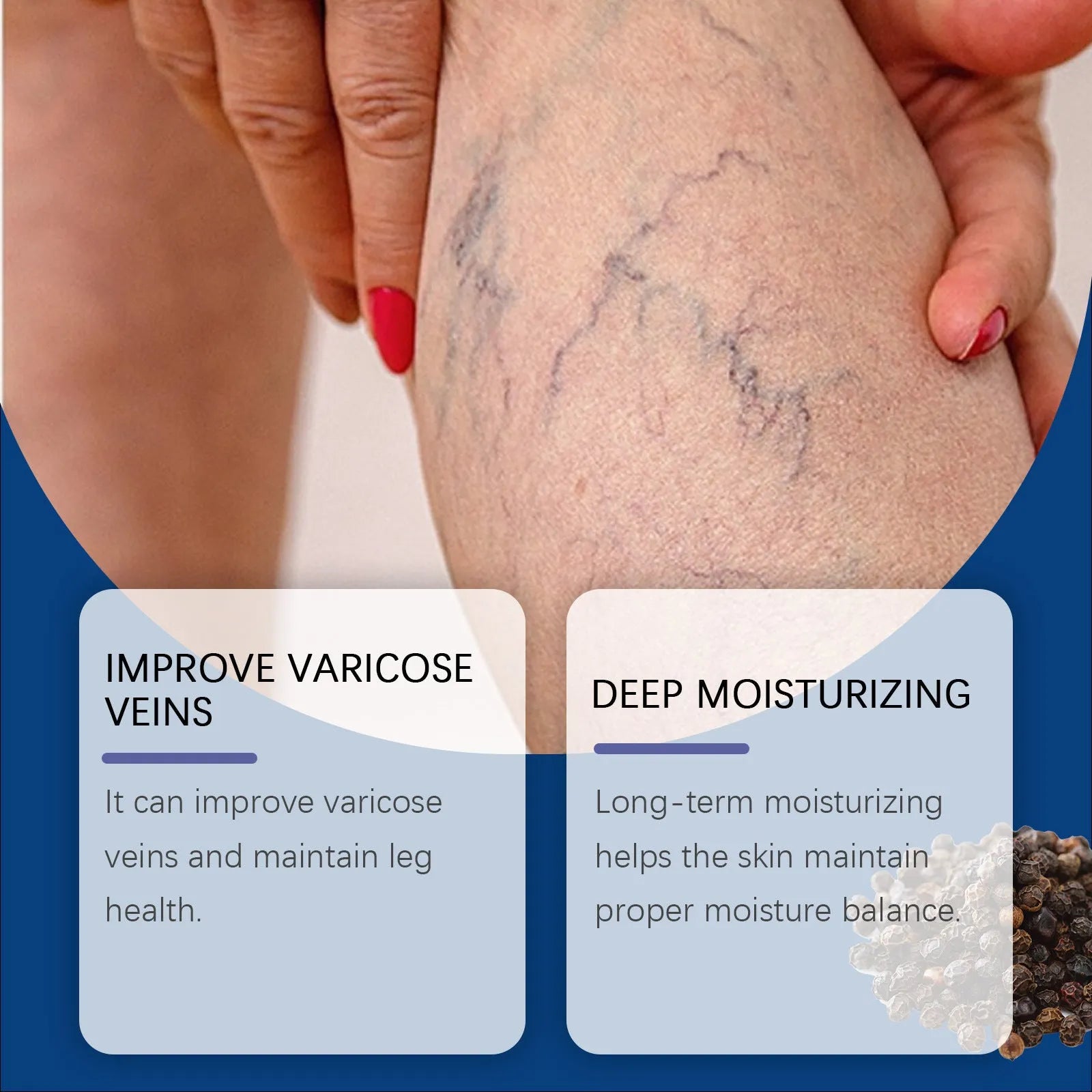 30ml bottle of leg care spray with menthol, ginger, and horse chestnut extracts