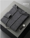 Men's light grey cashmere hooded sweatshirt and trouser set laid flat