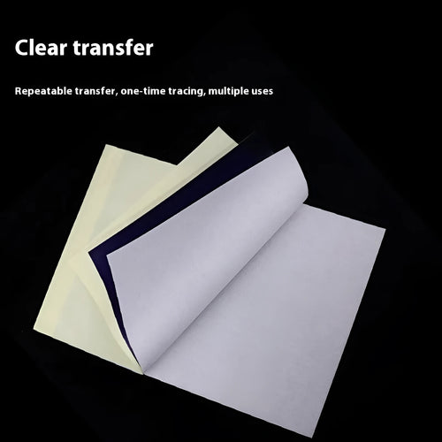 A4 tattoo stencil transfer paper pack with transfer paste gel for skin application.