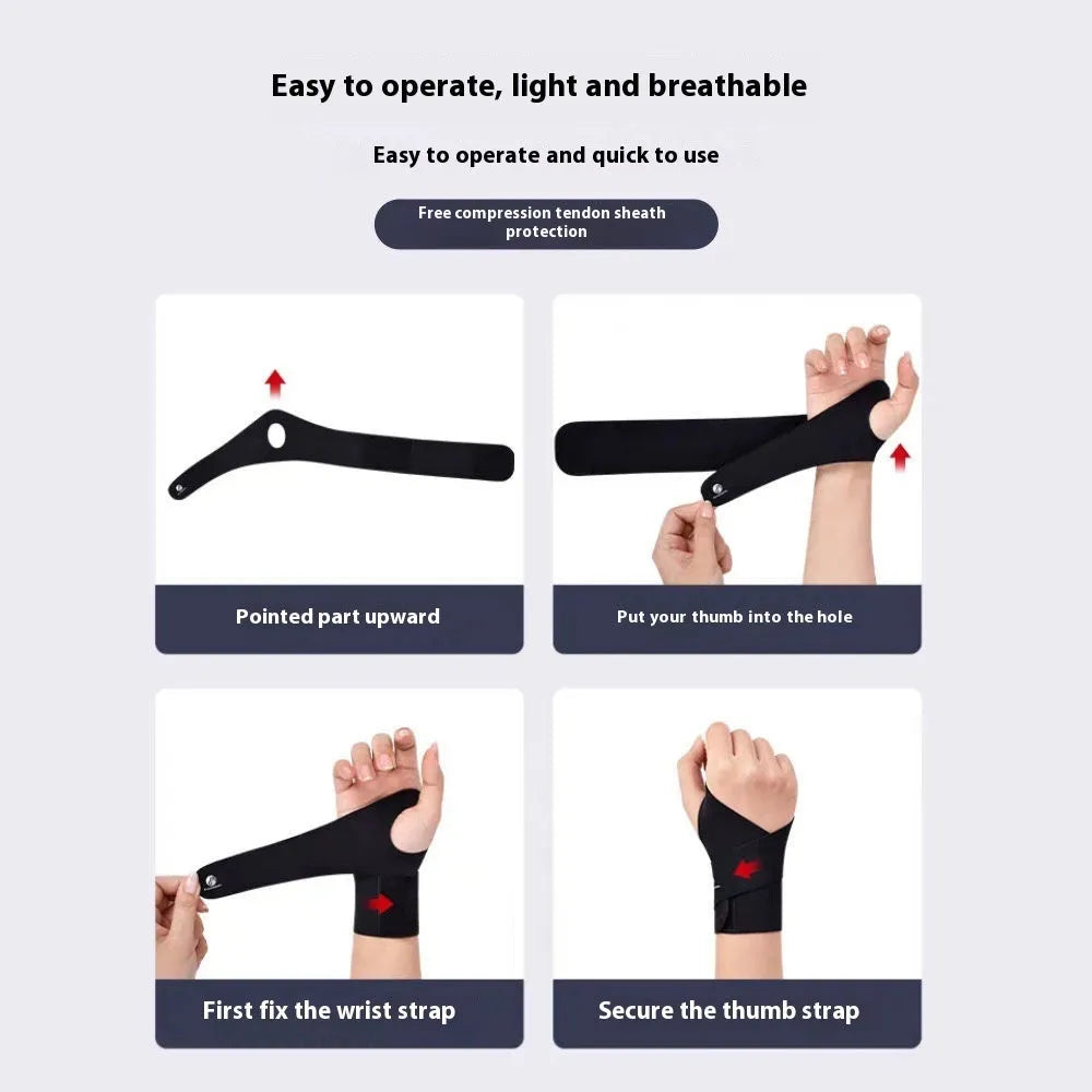 Adjustable black and skin-colour athletic wristguards for left and right hands, shown for sports like badminton and tennis.