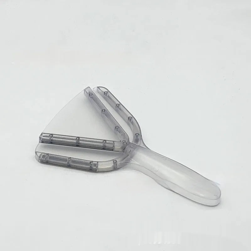 Adjustable telescopic plastic bottle opener with non-slip grip in red, clear, and grey colours.