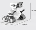 White plastic USB rechargeable remote control robot toy for children with handle remote, sound and light dancing, ages 7-14