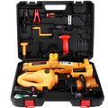 Yellow steel 12V electric car jack and wrench set for emergency tyre changes